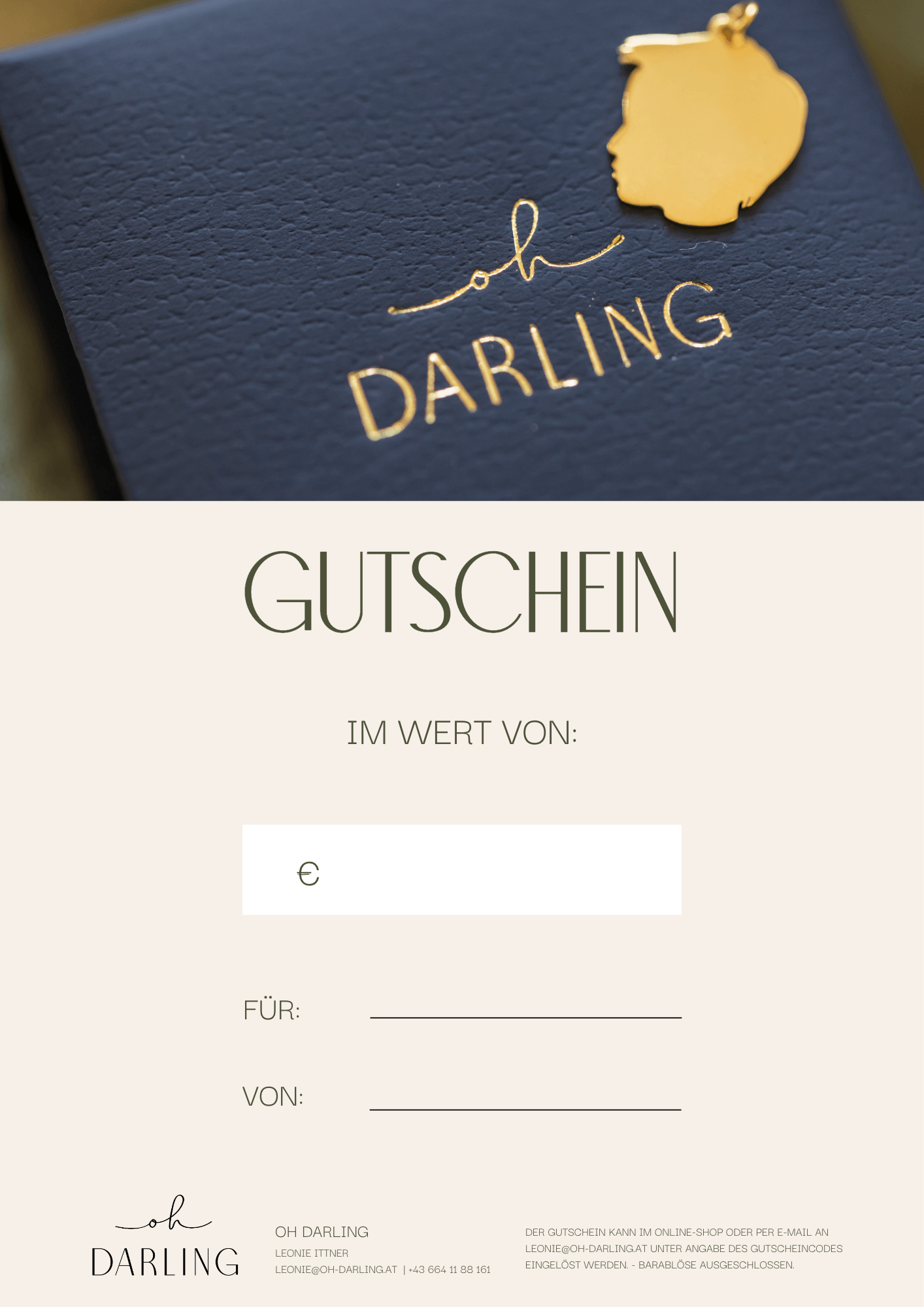 Oh Darling - Geschenkgutschein - Oh Darling Shop